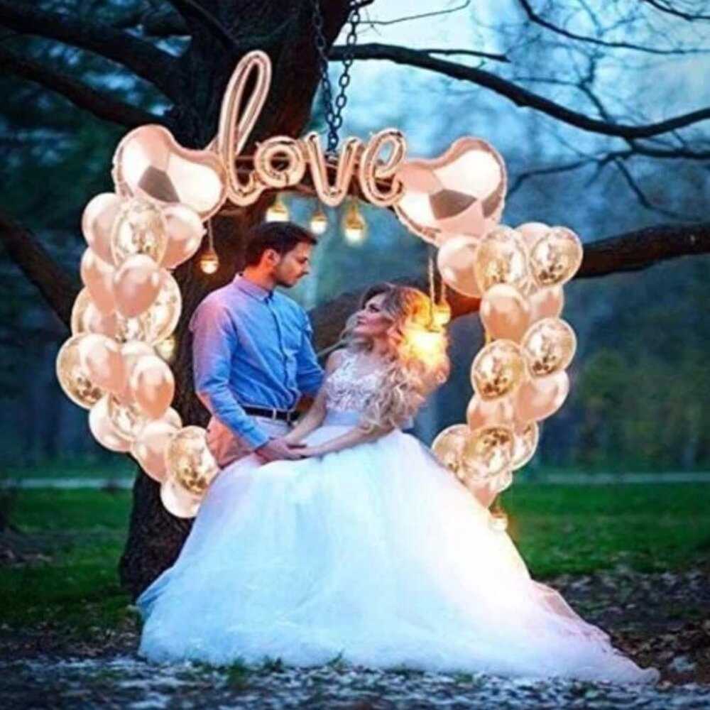 Rose Gold Balloons & Rose Gold Confetti Balloons 17 Pc $36‎ a dozen